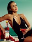 sensual jessica alba in sexy black swimwear for campari calendar
