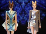 Alexander McQueen designs on the catwalk