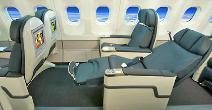 Interior of the Virgin Blue aircraft
