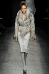 new york fashion week grey fur jacket by Donna Karan