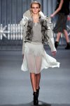 new york fashion week grey fur vest by Vera Wang