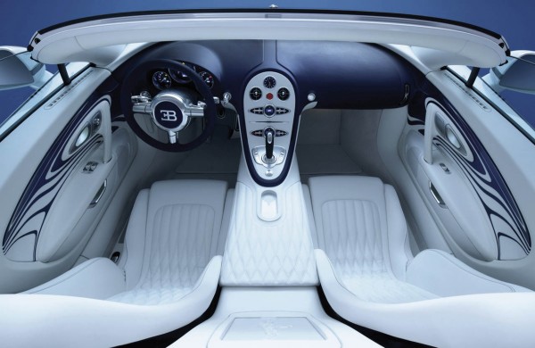 Interior inside Bugatti Veyron supercar