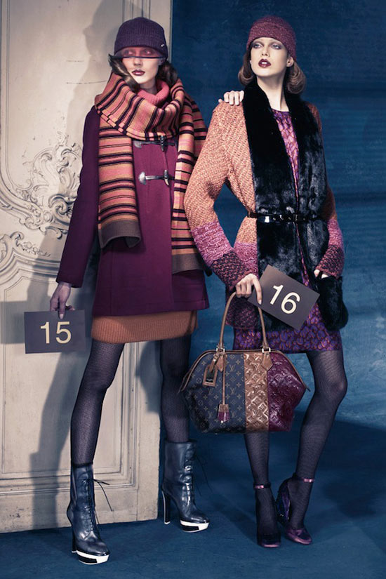 Olga Sherer and Julia Saner in Louis Vuitton 2011 collection