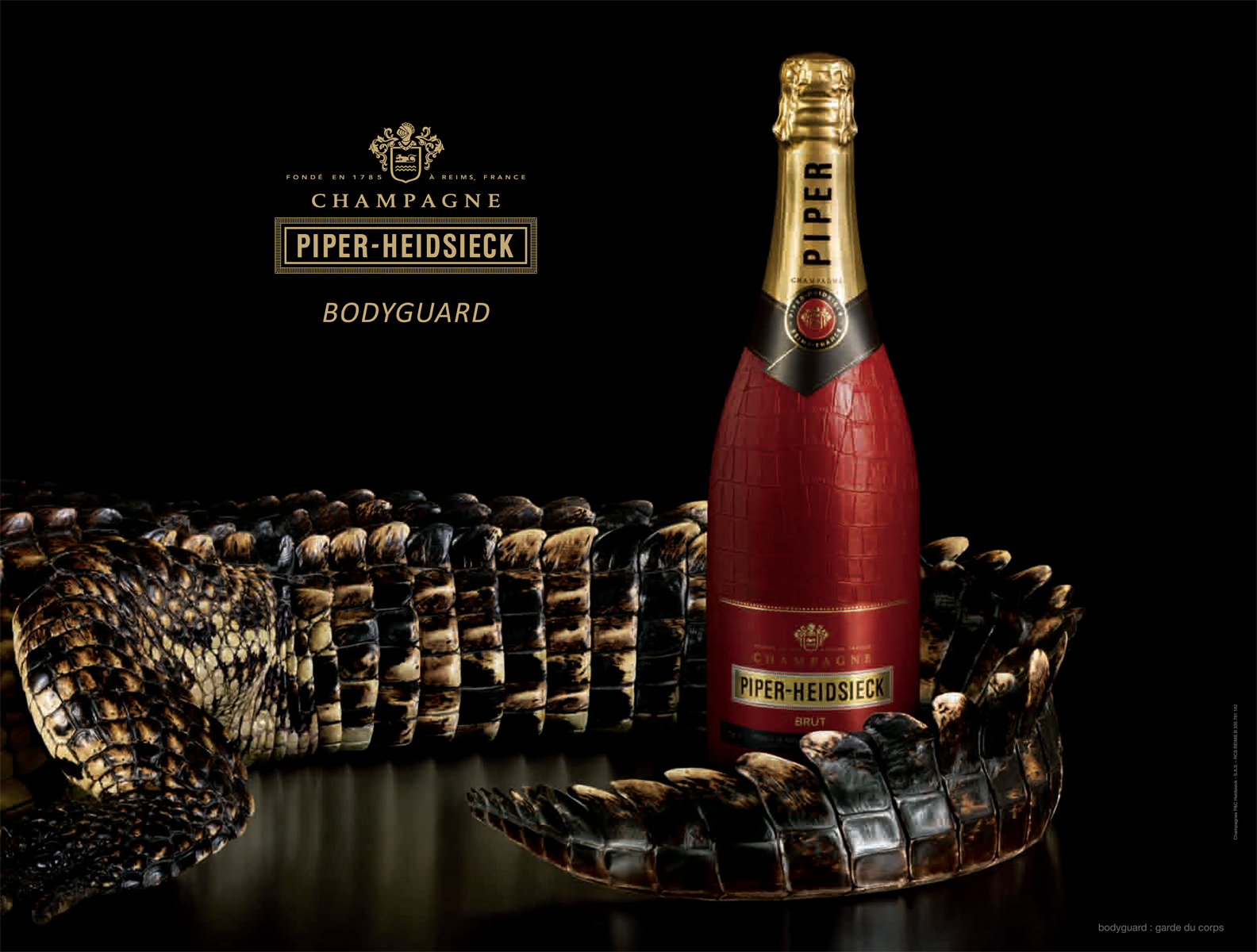 Piper-Heidsieck champagne featuring crocodile tail