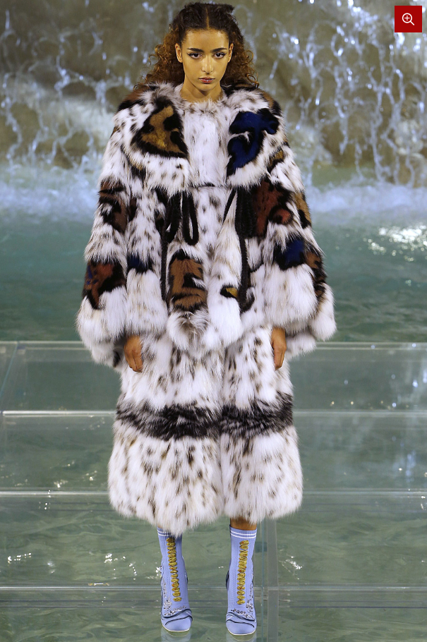 natural fendi  lynx fur coa