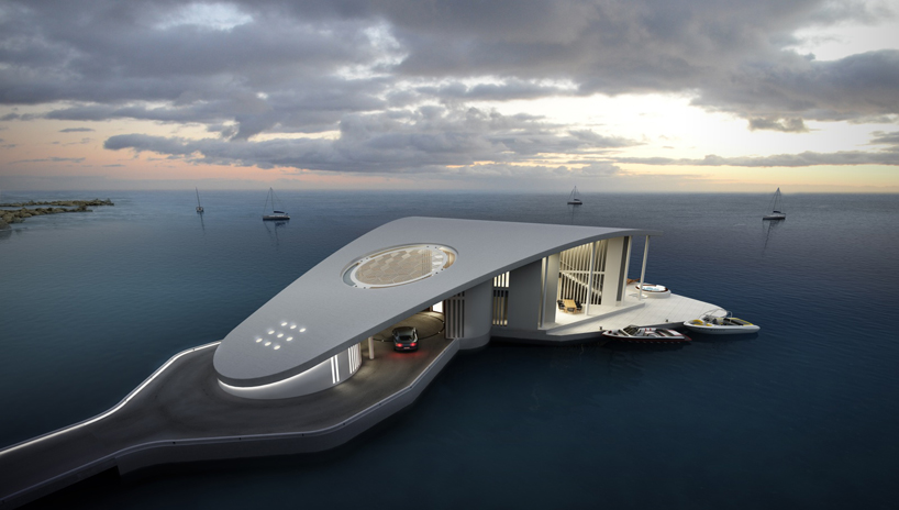 A futuristic floating residence concept Sting Ray on the Aegean Sea