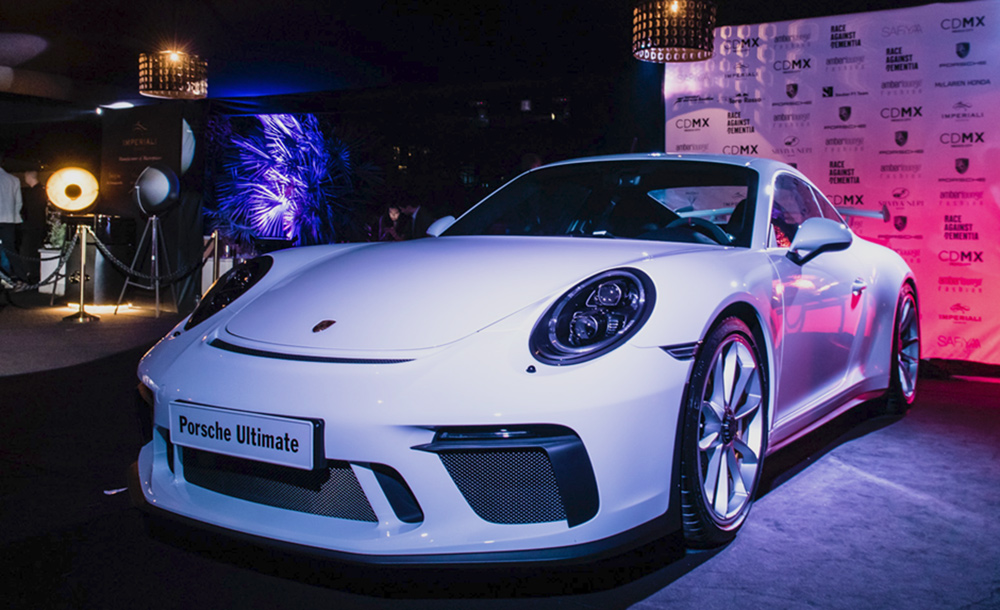 white porsche at the event