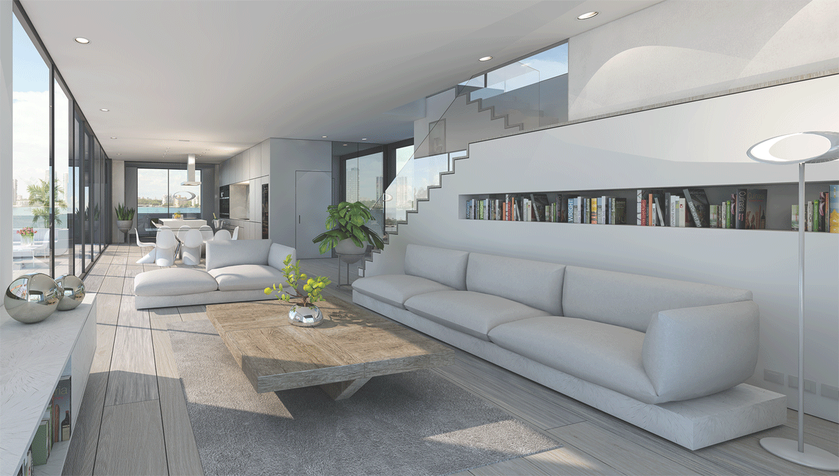 Luxury floating house living room