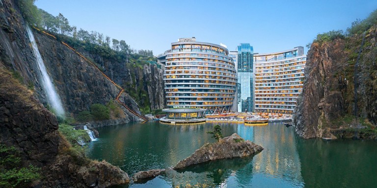 Intercontinental-Shanghai-quarry-underground-hotel-nature-cliffs