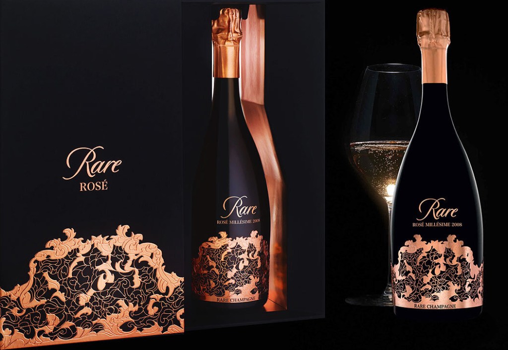 rare rare Rosé Champagne bottle and its packaging
