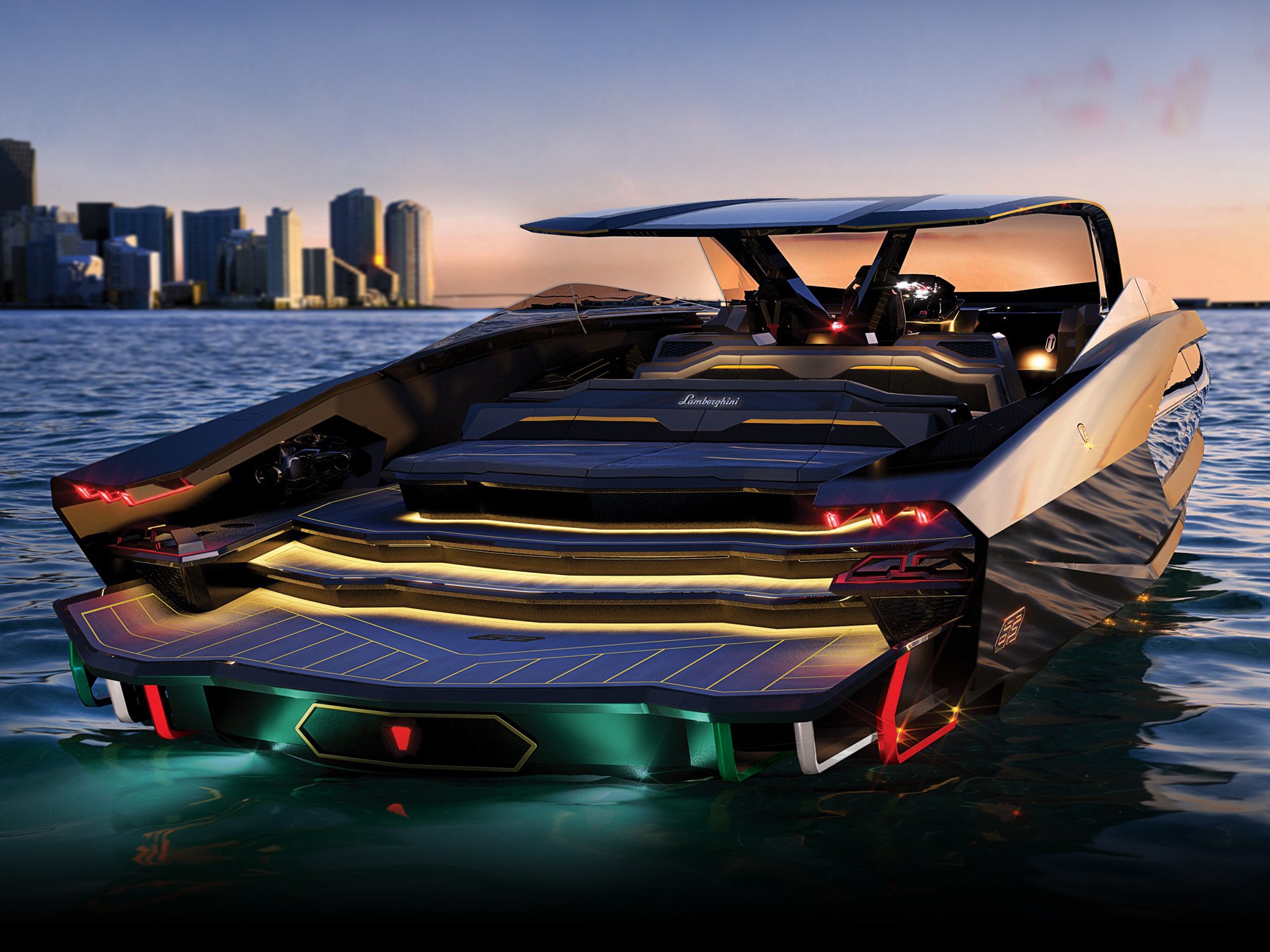 Tecnomar yacht on water