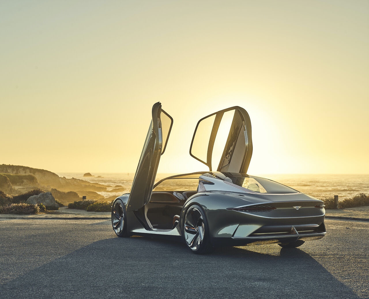 bentley electric gullwing doors open