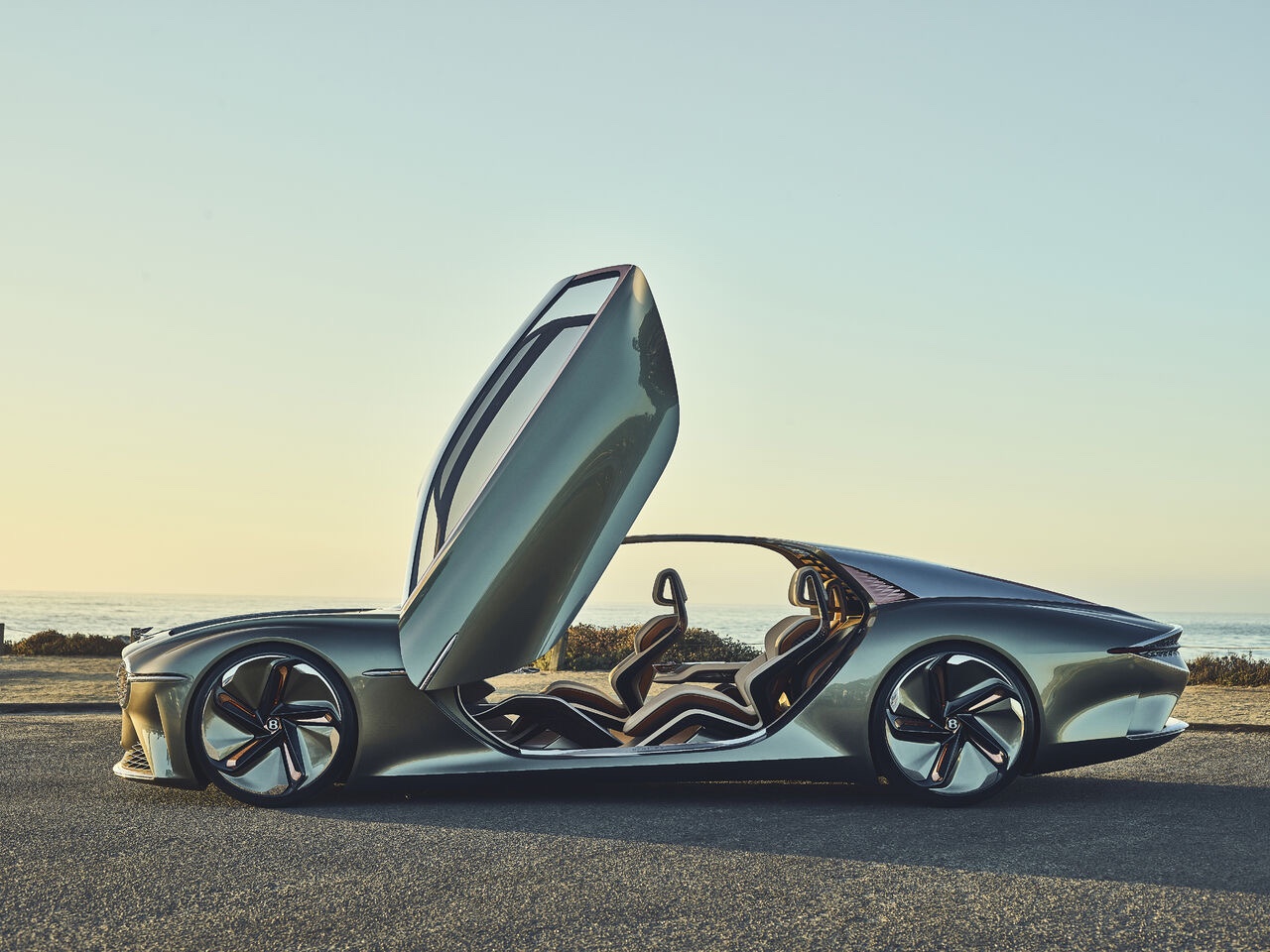 bentley electric gullwing door from the side