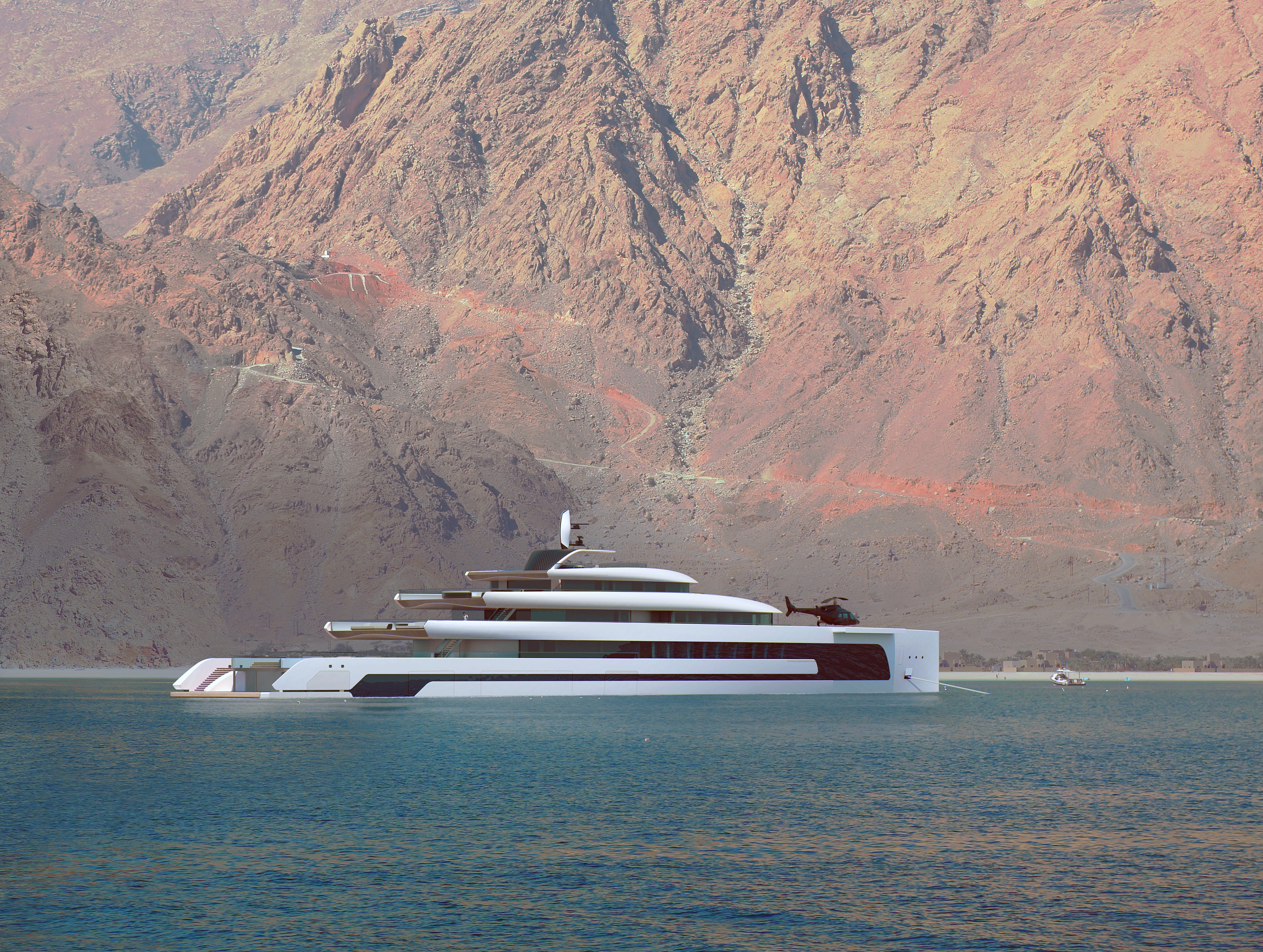 Kiwa superyacht concept in still waters