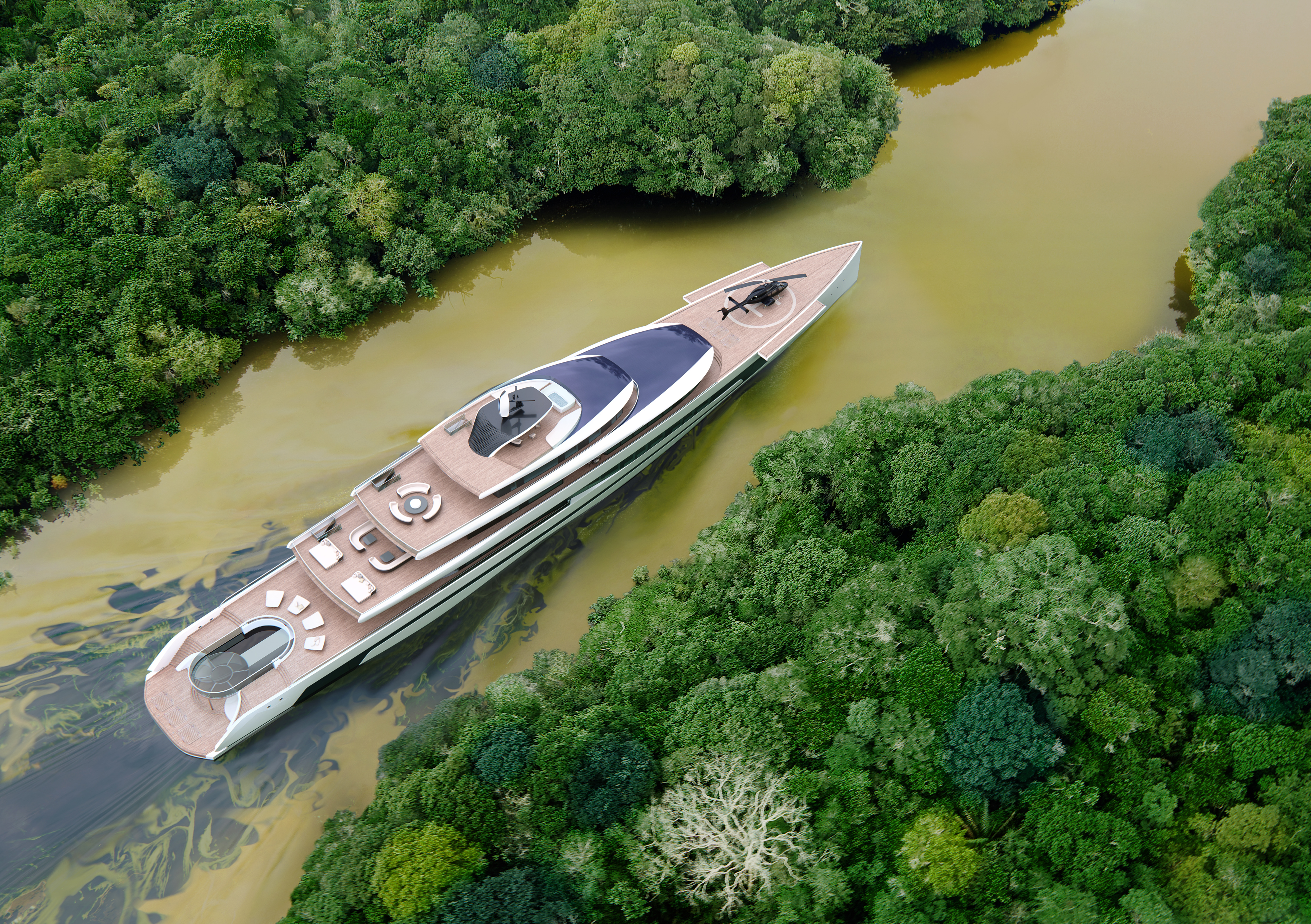 Kiwa yacht concept from above