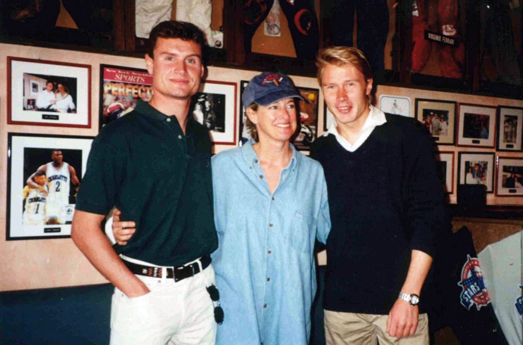 Kate Powers with Mika Hakkinen and David Coulthart