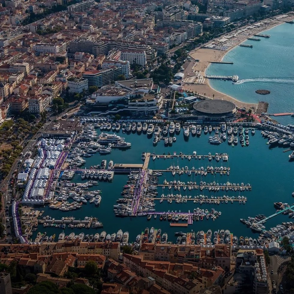 Cannes ports filled with luxury yachts during the 2025 Cannes Yachting Festival, showcasing Mediterranean glamour and maritime elegance.