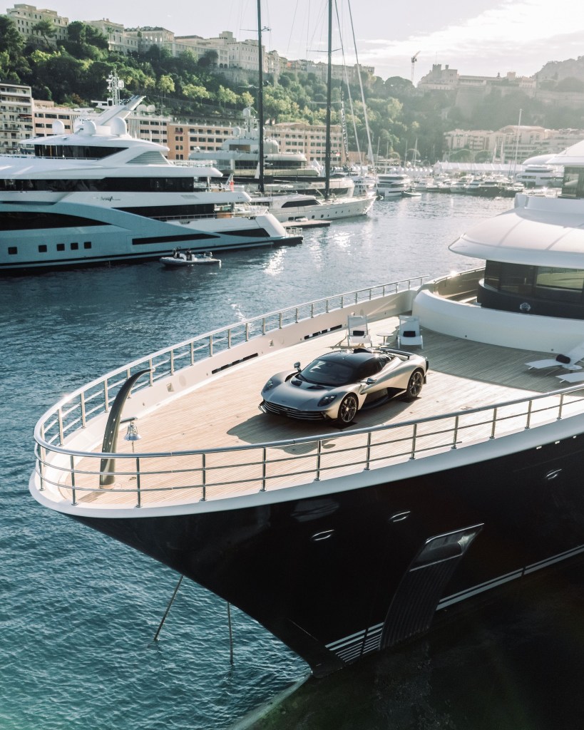 Valhalla hypercar on superyacht in Monaco Port