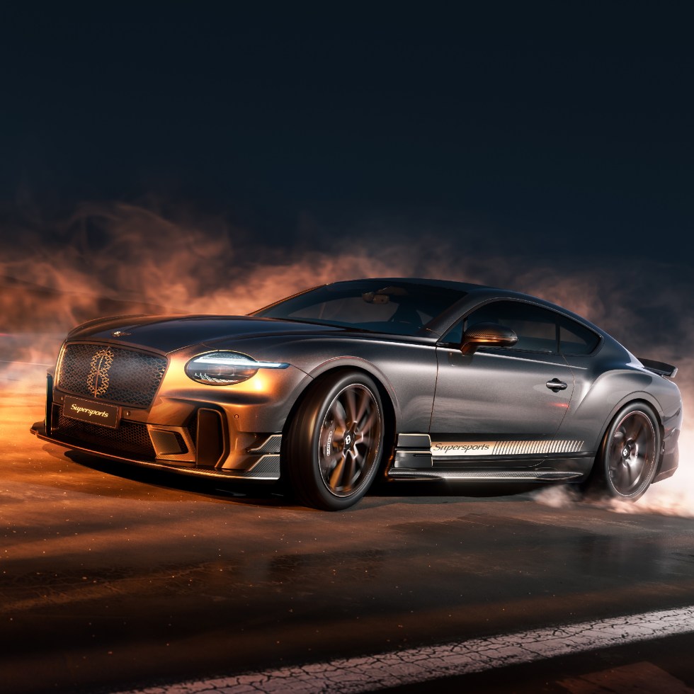 Bentley Supersports car pictured at night on the road