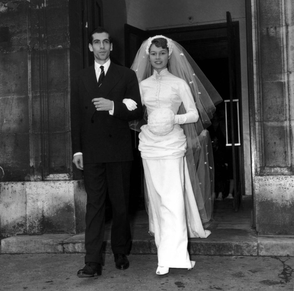 Brigitte Bardot and Roger Vadim wedding in Passy, France.