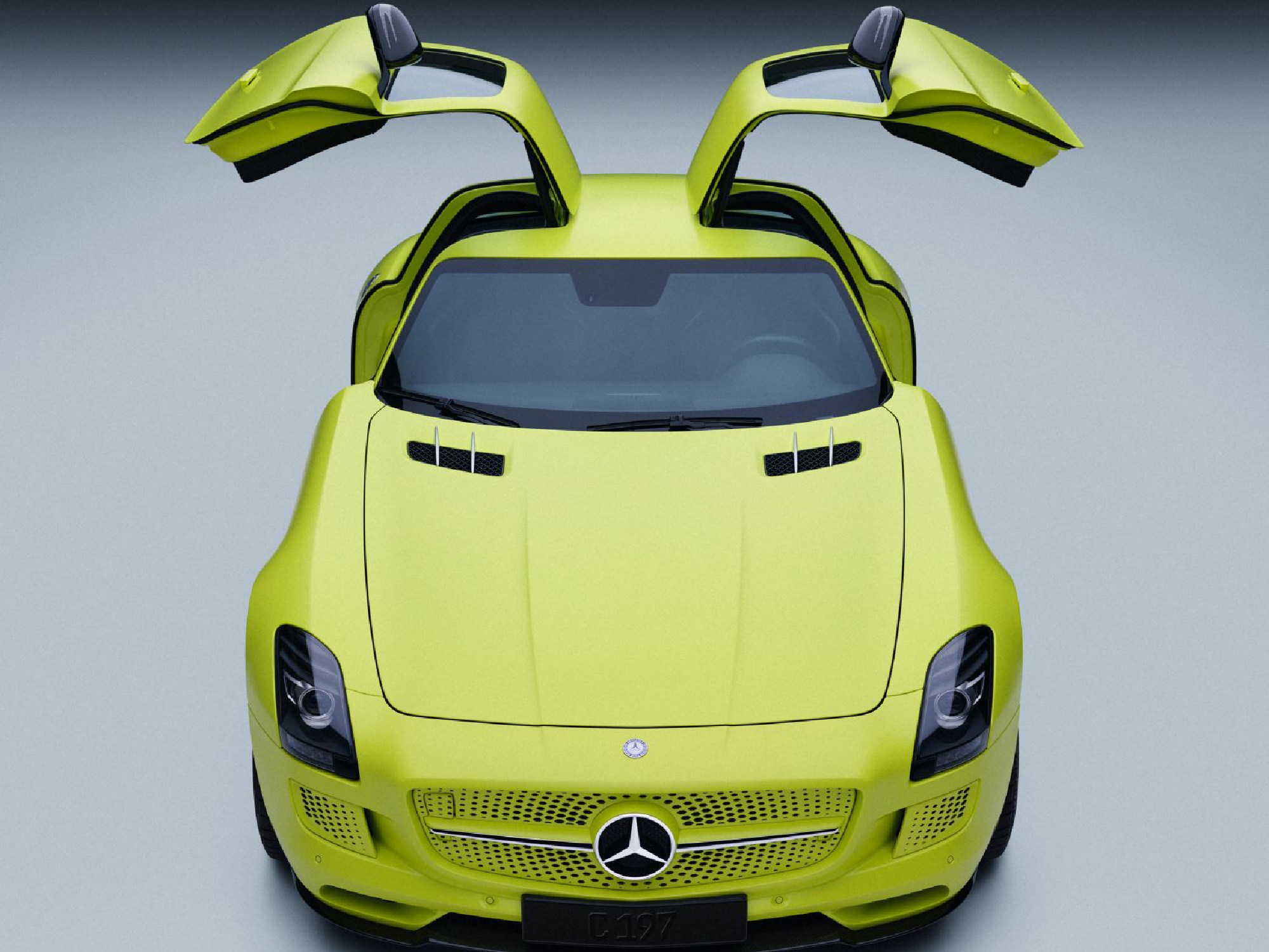 bright green mercedes benz sls amg supercar