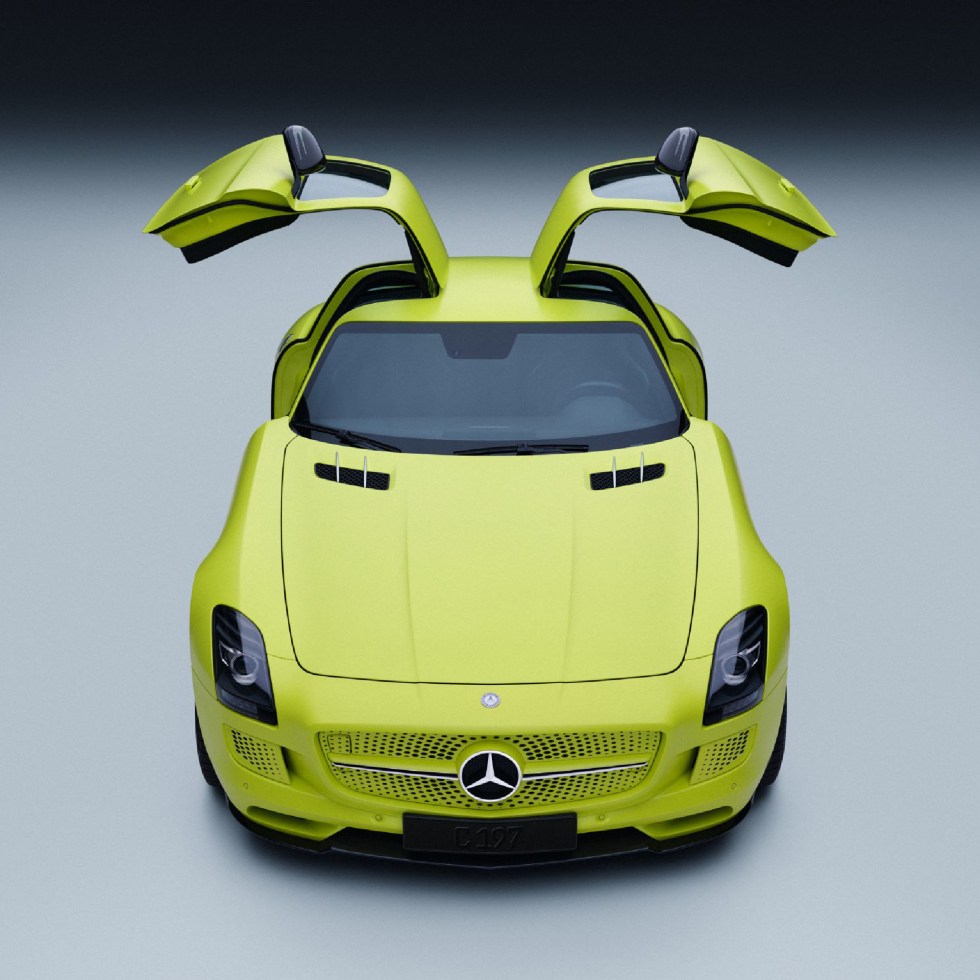 bright green mercedes benz sls amg supercar