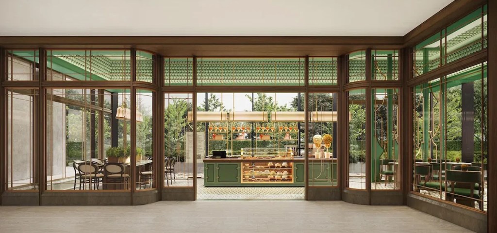 capella taipei restaurant with light green design elements