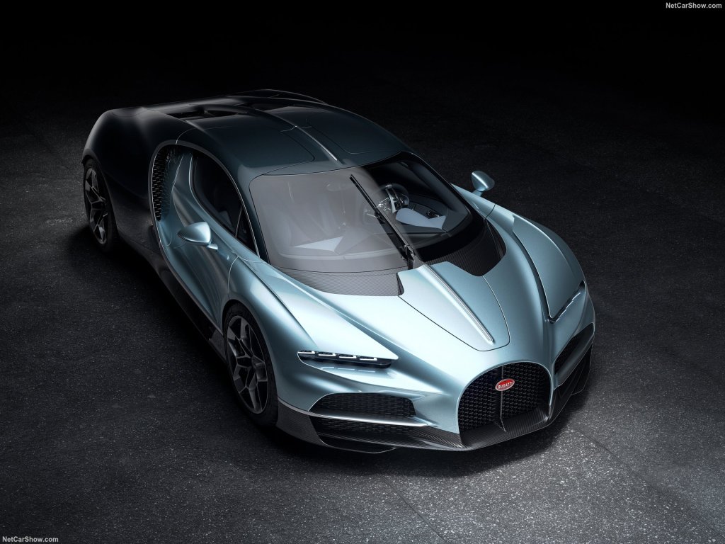 Bugatti Tourbillon Supercar in light metallic baby blue color