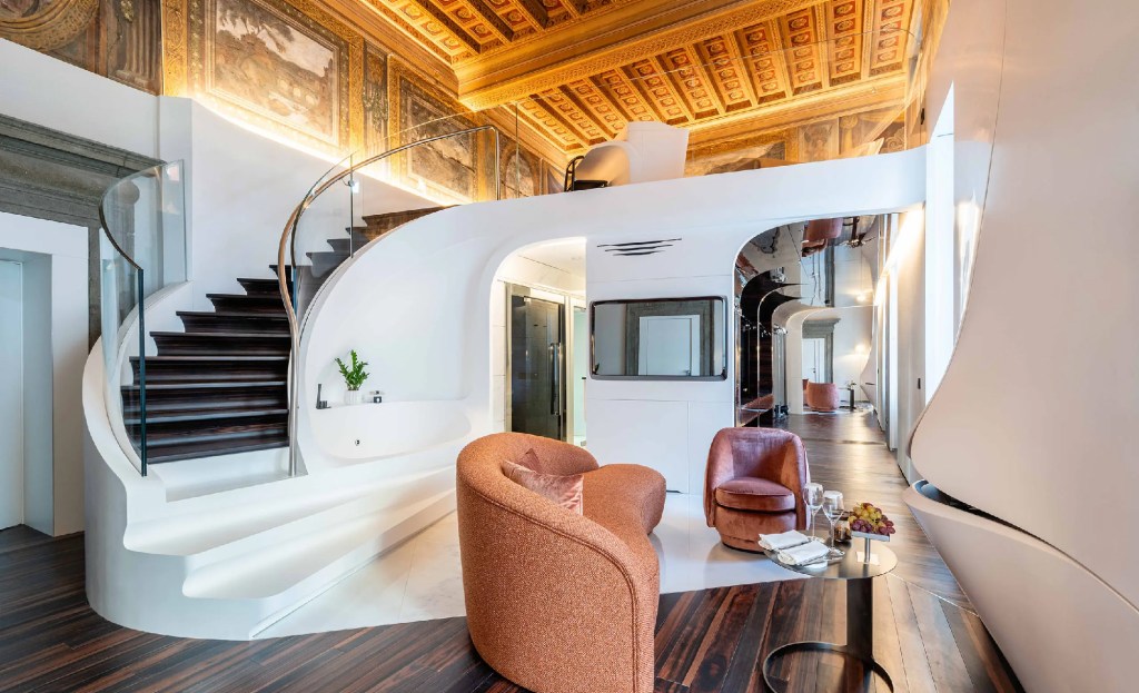 Hotel Romeo Roma deluxe suite straircase