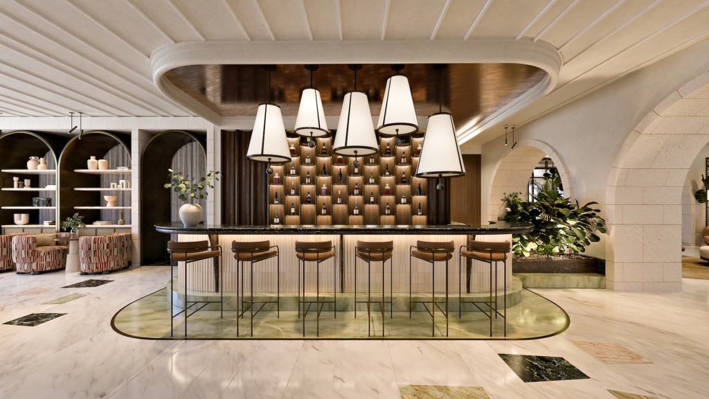conrad corfu luxury hotel lobby bar