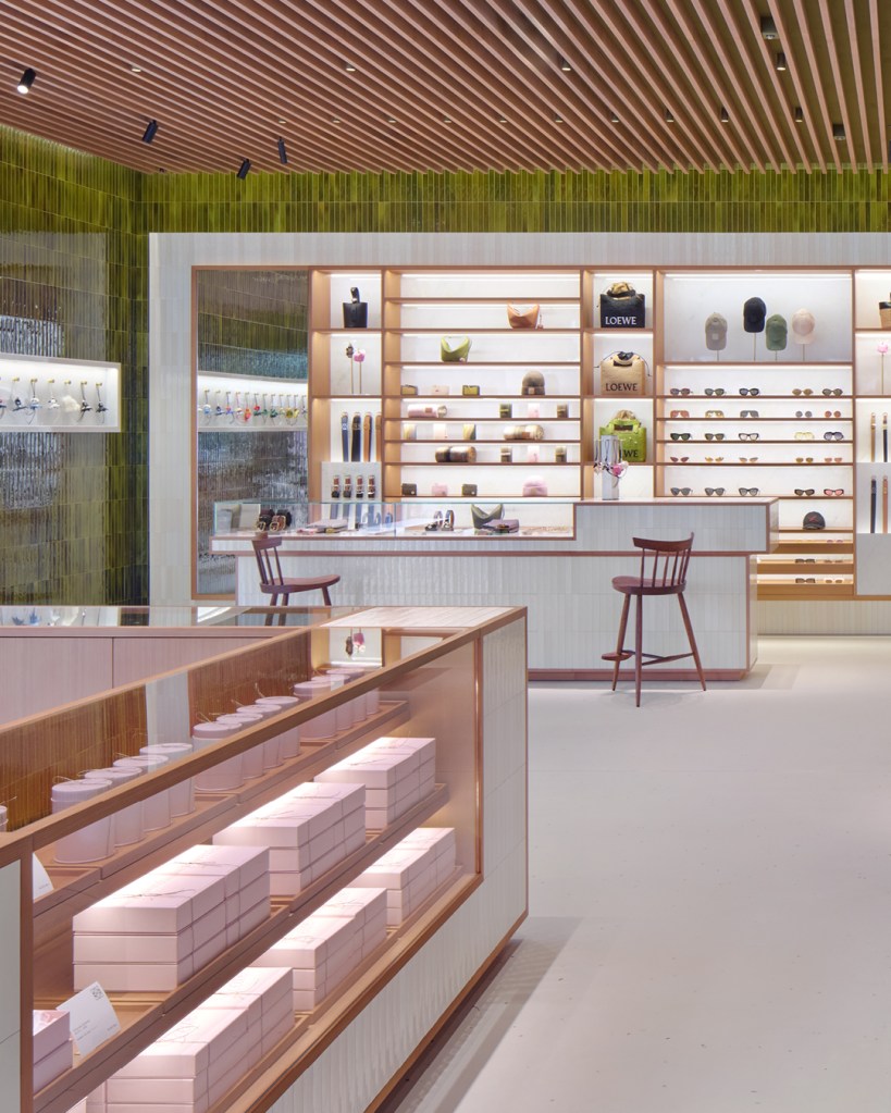 Clean interior design of the fashion store