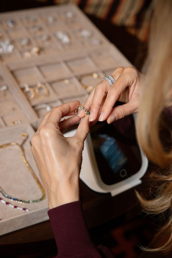 Fine jewellery on model's hand