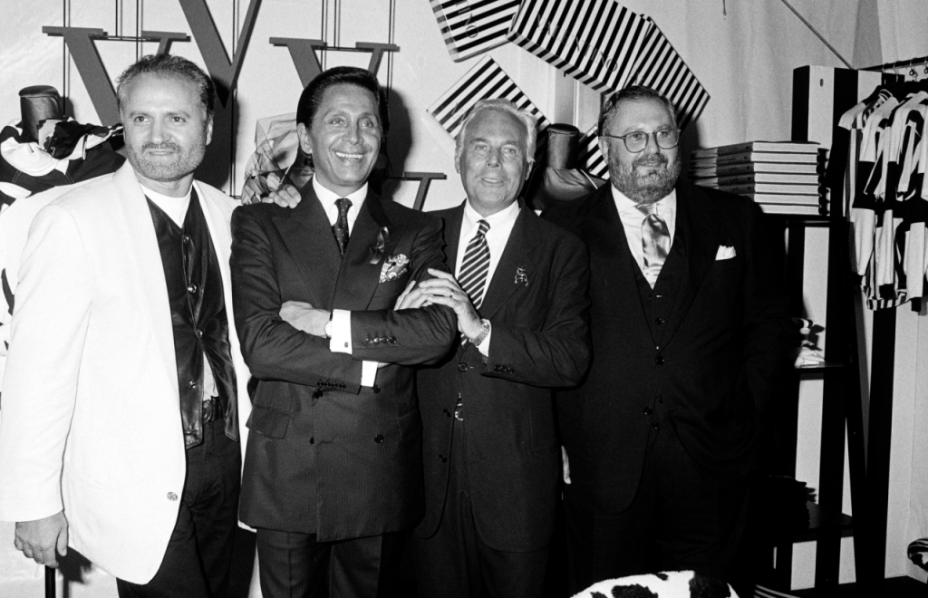Gianna Versace, Valentino Garavani, Giorgo Armani and Gianfranco Ferre