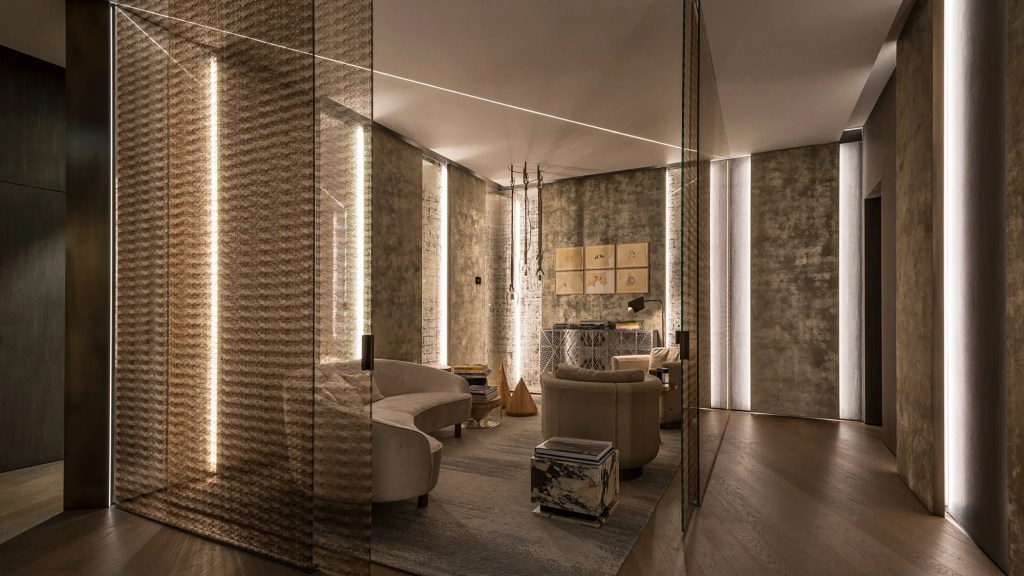 Chic quiet room for reading and concentration at the Fendi hotel
