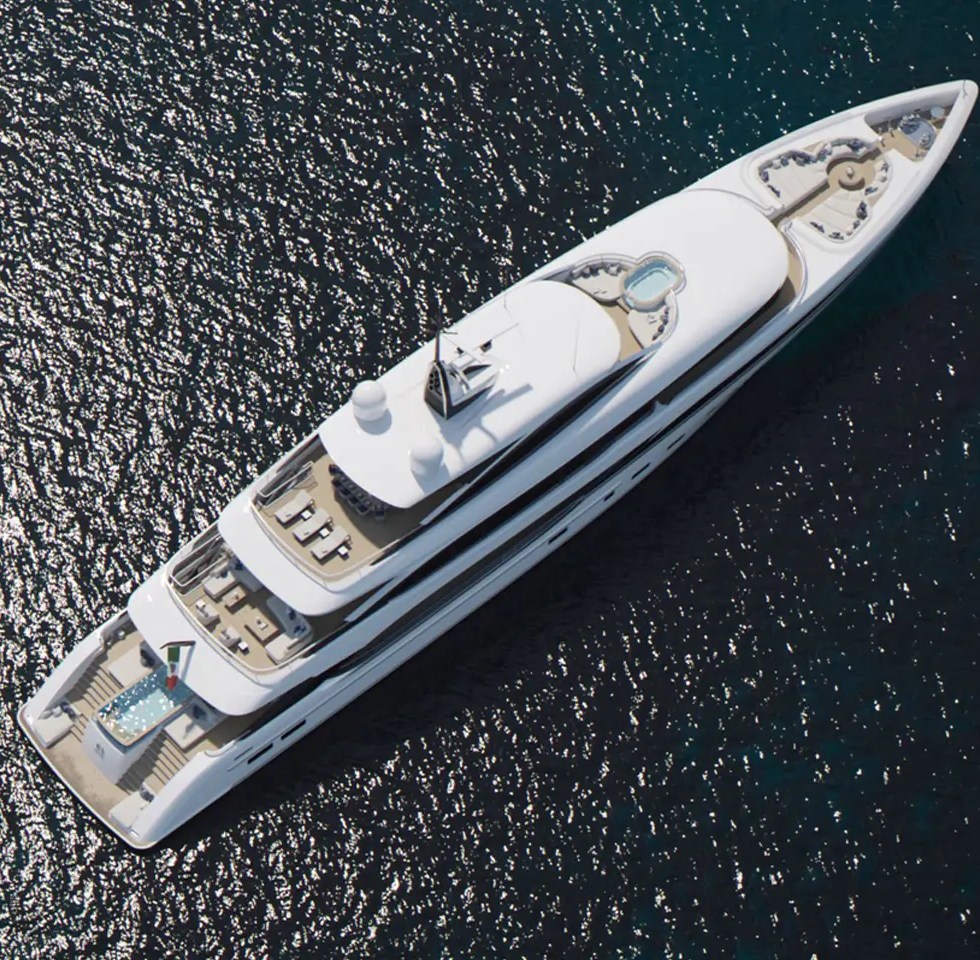 Navis Marine Luxury Yacht Bird Eye on the ocean