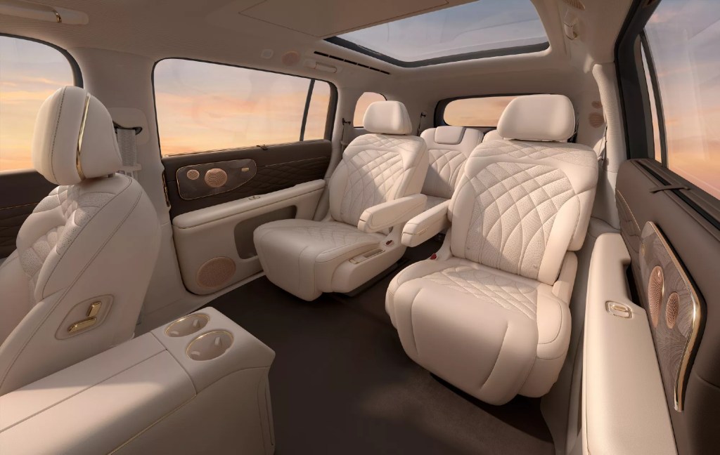 luxury suv interior de4sign featuring cream leather seats
