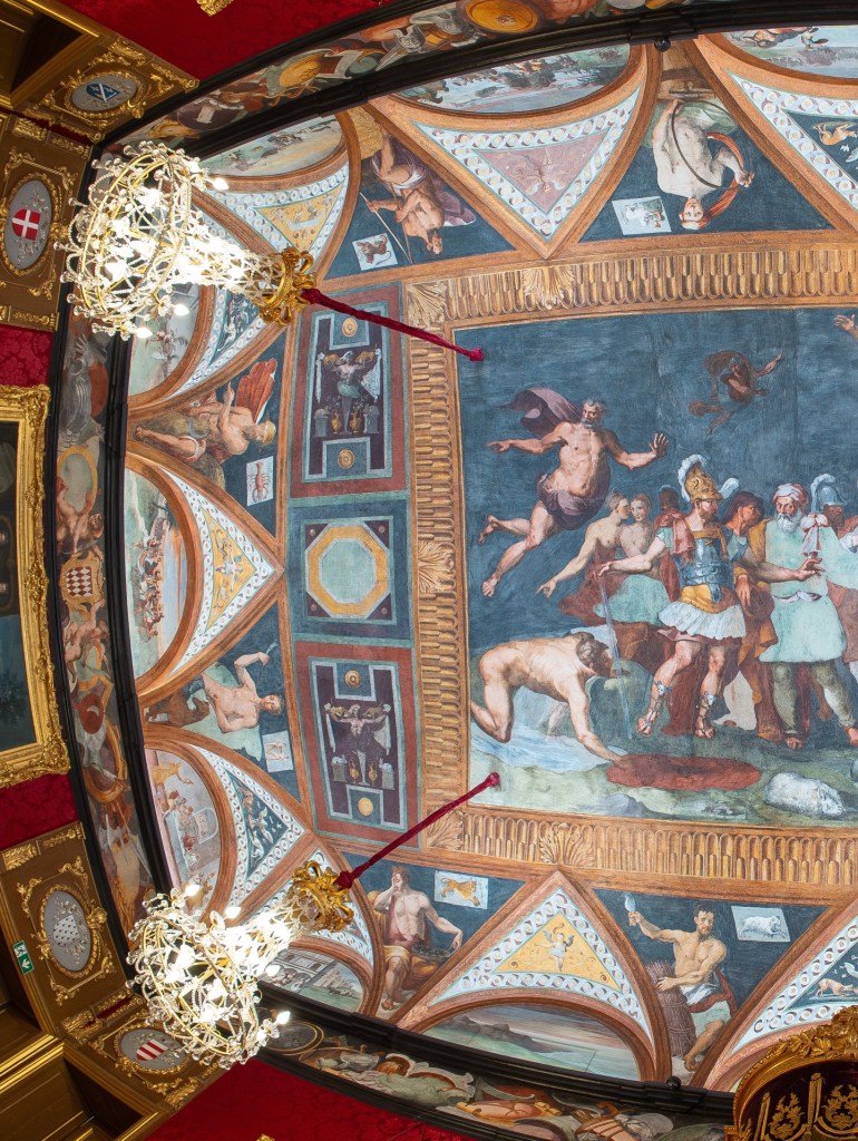 Monaco palace frescos on the ceiling