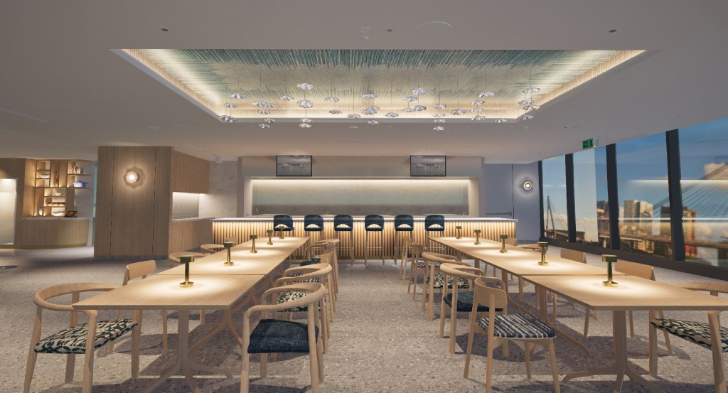 calm and beautiful interior design of the restaurant