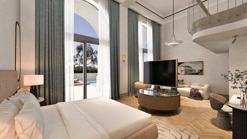 conrad corfu luxury hotel living guest room