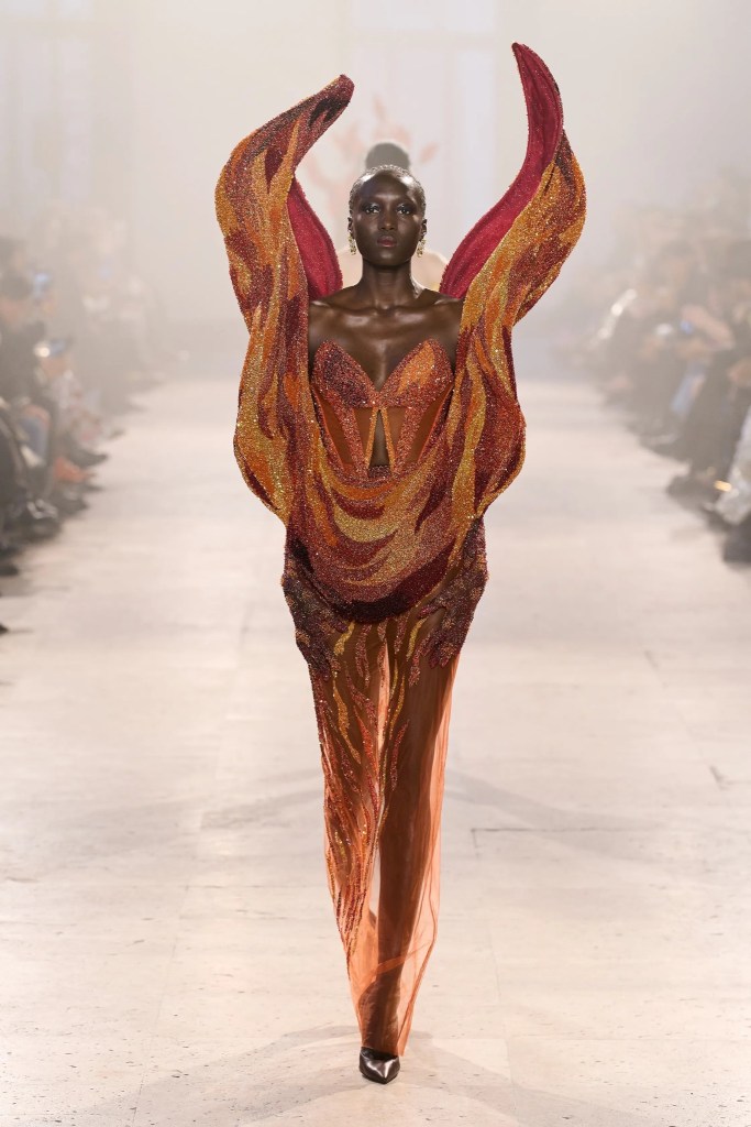 rahul mishra alchemy haute couture fire swarovski outfit