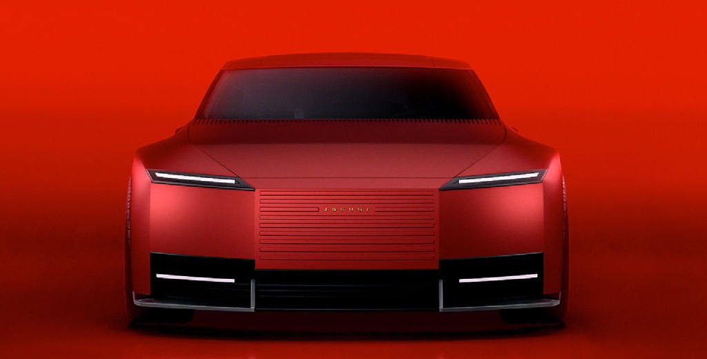 Jaguar Type 00 supercar front view in red