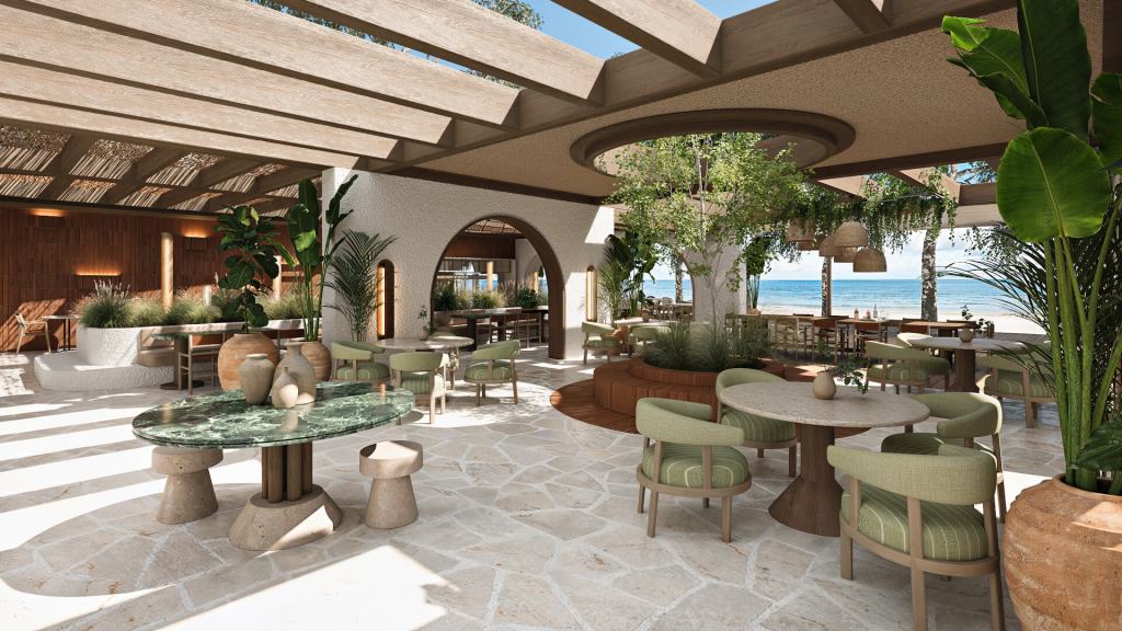 conrad corfu luxury hotel beach area tavern