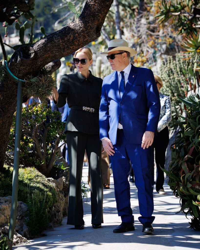 Princess Charlene and Prince Albert II of Monaco at the Exotic Gardens in Monaco