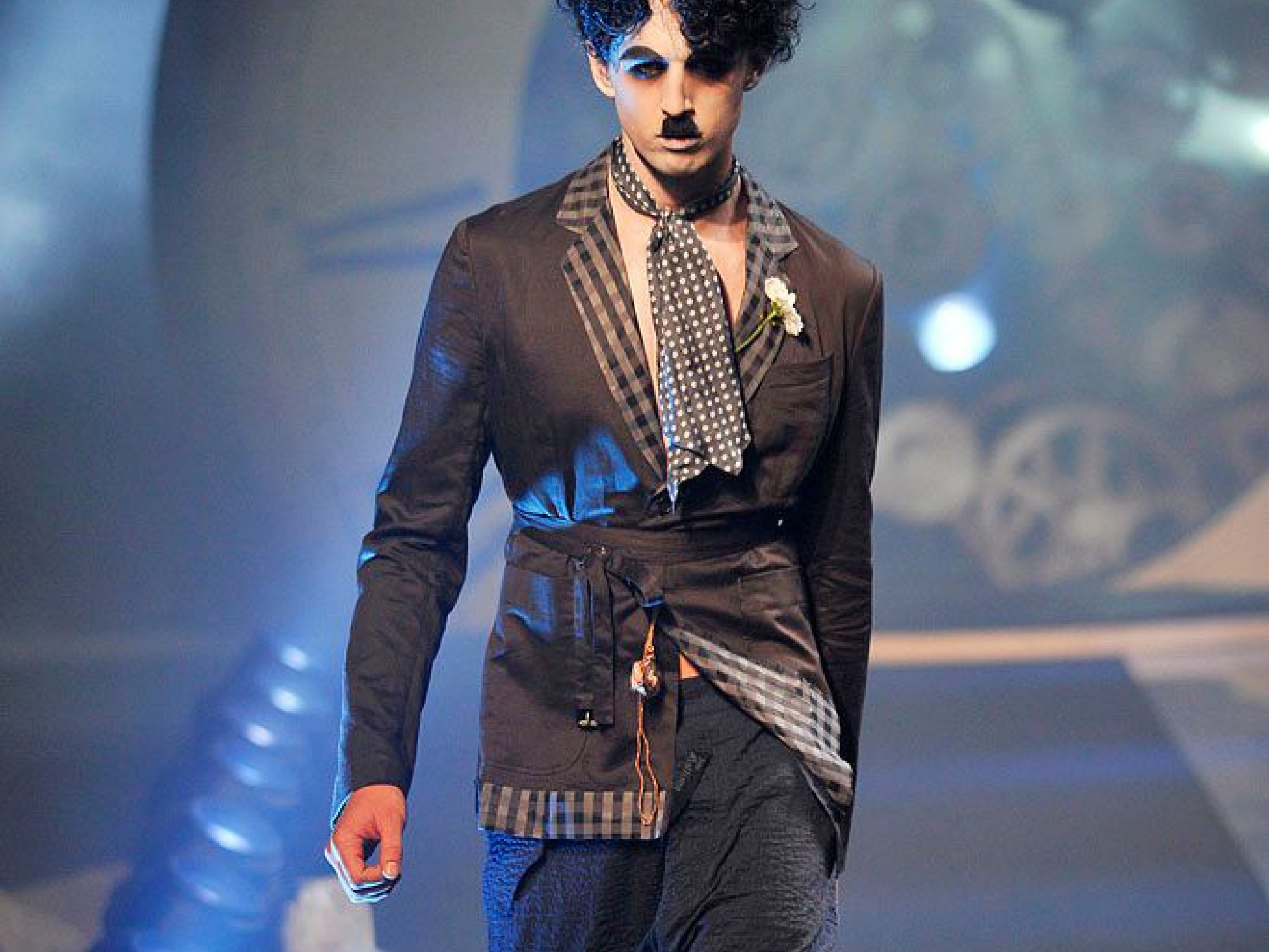 galliano 2011 men's collection model walking the runway