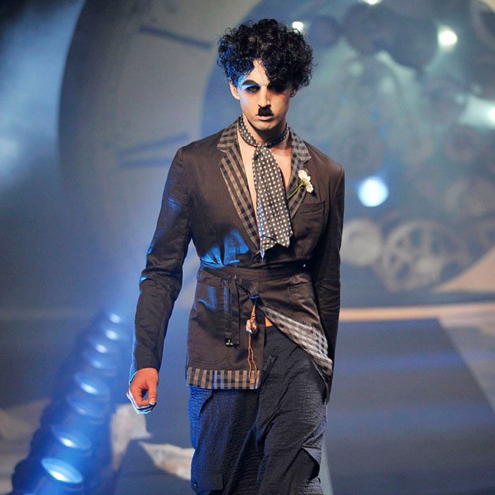 galliano 2011 men's collection model walking the runway