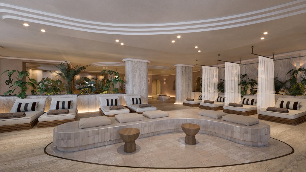 conrad corfu luxury hotel spa and treatment area interior design
