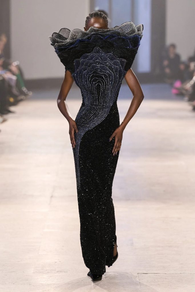 rahul mishra alchemy haute couture black cosmos evening gown