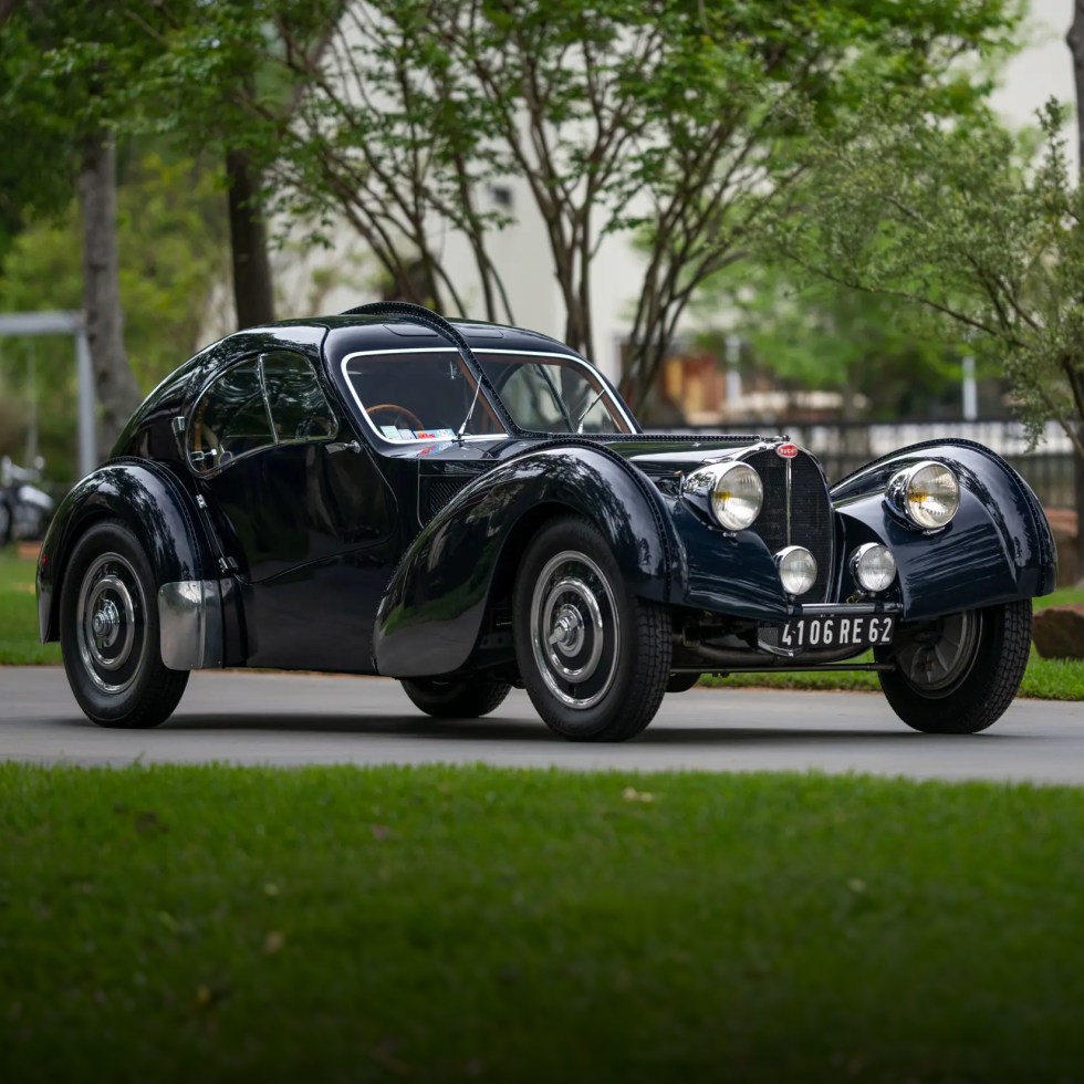 black vintage 1938 bugatti type 57