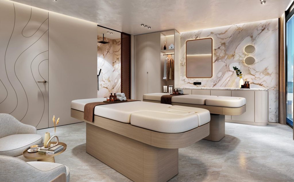 Luxury spa treatment room.