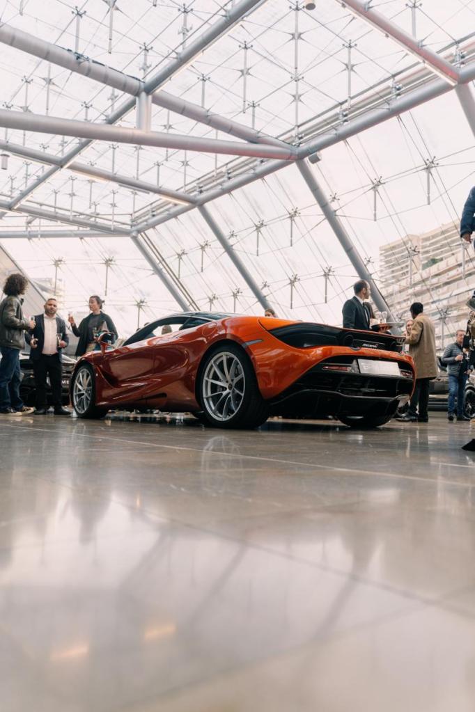 Monaco show orange Mclaren supercar